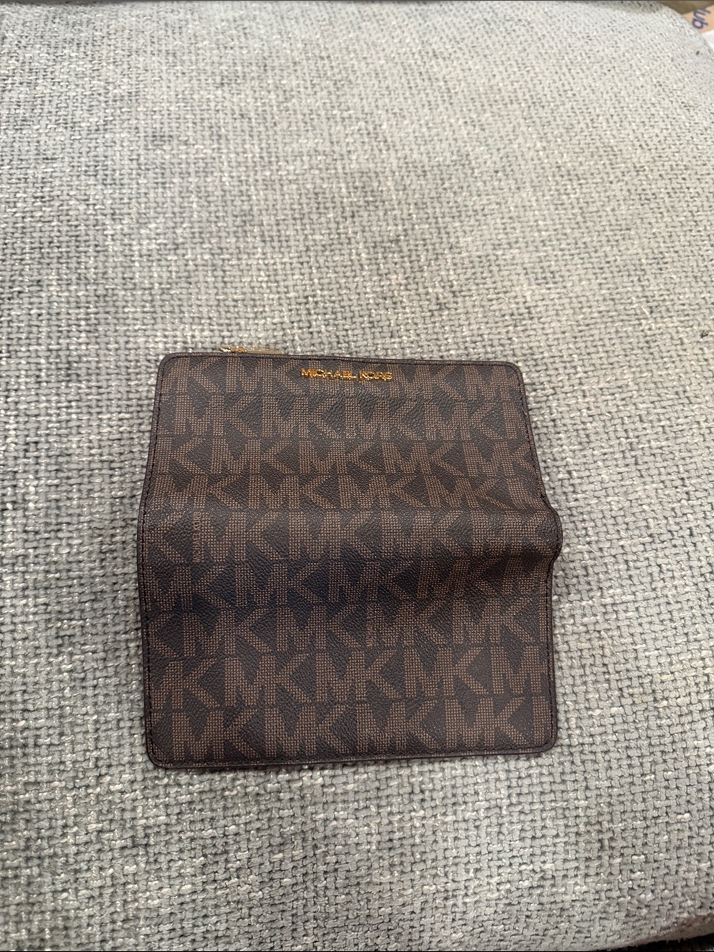 Michael Kors Brown MK Monogram Card & Key Holder